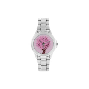 Ladies Breast Cancer Awareness Pink Ribbon Stainless Steel Watch