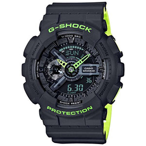 Men's Casio G-Shock Anti-Magnetic Black and Acid Green Resin Watch