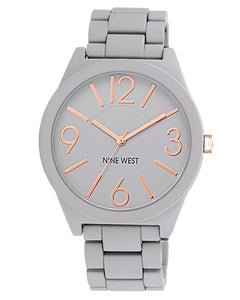 Ladies Nine West Gray Textured Bracelet Watch