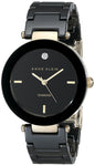 Ladies Anne Klein Black Ceramic Bracelet Watch with Diamond Accent