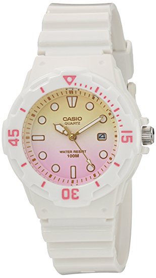 Ladies Casio 'Dive Series' Quartz Resin Casual Watch - White/Pink