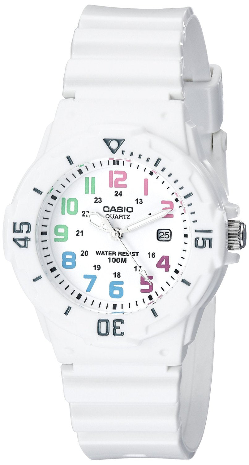 Ladies Casio Stainless Steel Watch Resin Band - White/Multi