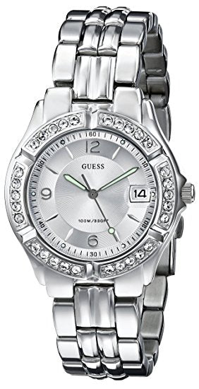 Ladies GUESS Stainless Steel Crystal Accented Watch