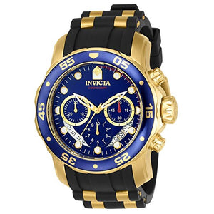 Men's Invicta Pro Diver Collection Chronograph Blue Dial Black Polyurethane Watch