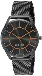 Ladies Nine West Black Mesh Bracelet Watch