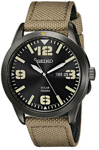 Men's Seiko Beige Nylon Strap Solar Watch