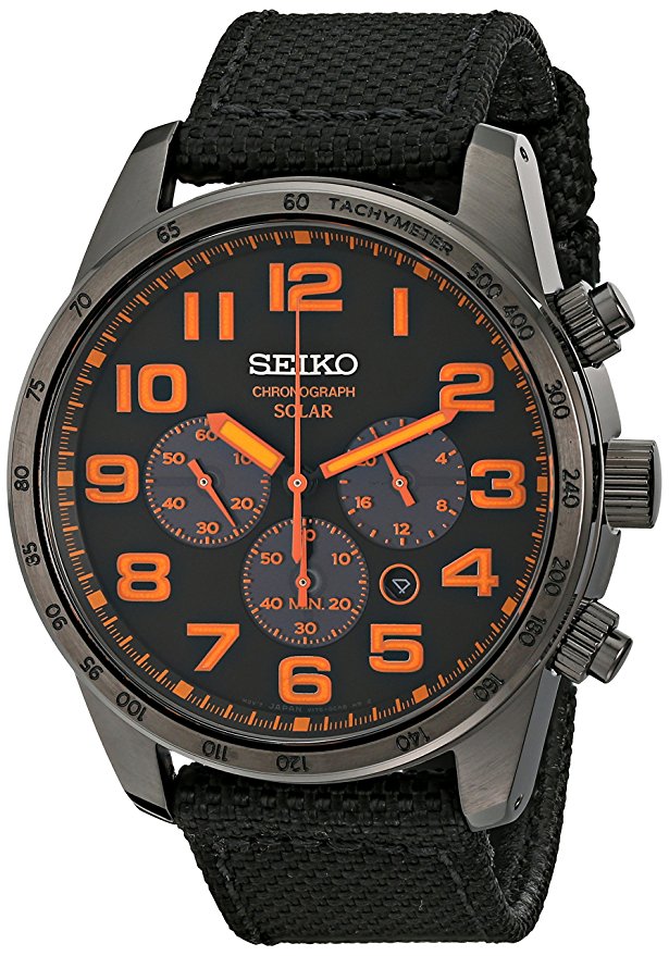 Men's Seiko Sport Solar Brushed Stainless Steel Watch