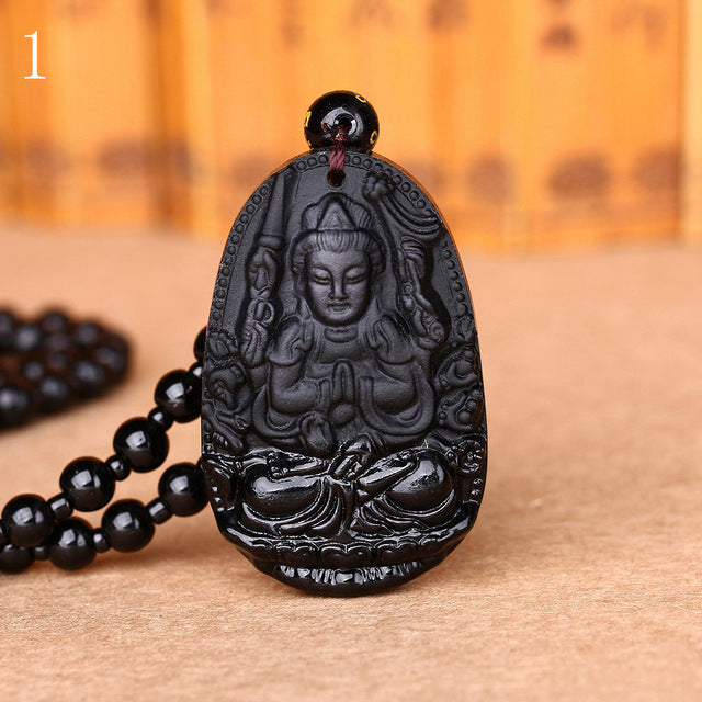 Men's Natural Stone Buddha Guardian Bead Chain