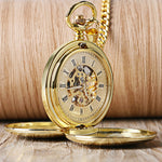 Men's Casual Pocket Double Full Hunter Case Skeleton Watch