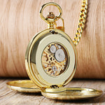 Men's Casual Pocket Double Full Hunter Case Skeleton Watch